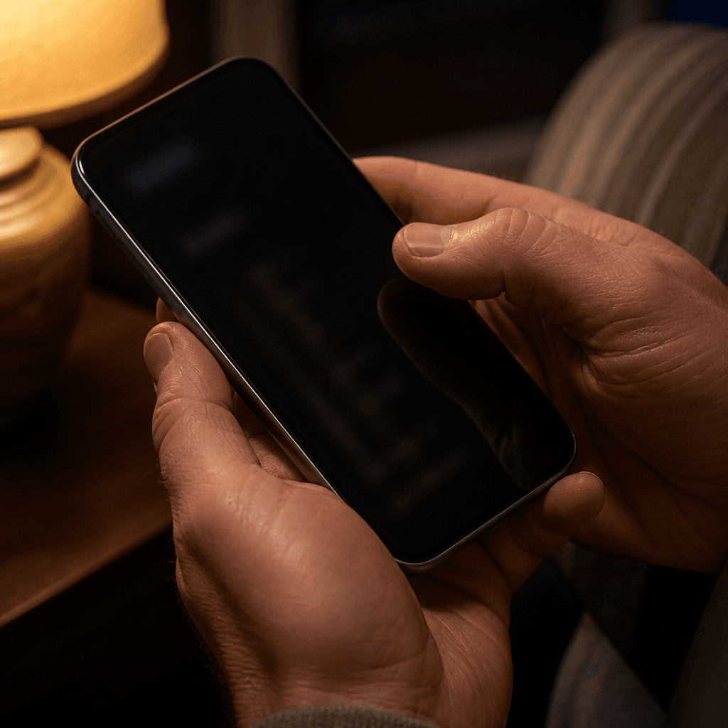 Hands holding a phone to represent consent-based health snapshot sharing